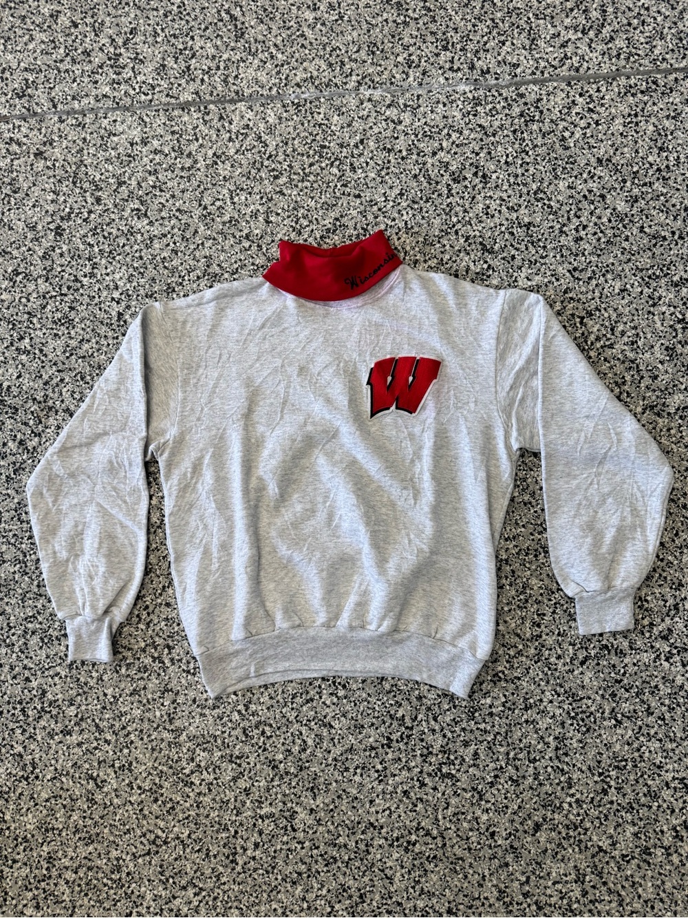 Wisconsin Badgers Majestic Grey Turtleneck Sweater Majestic